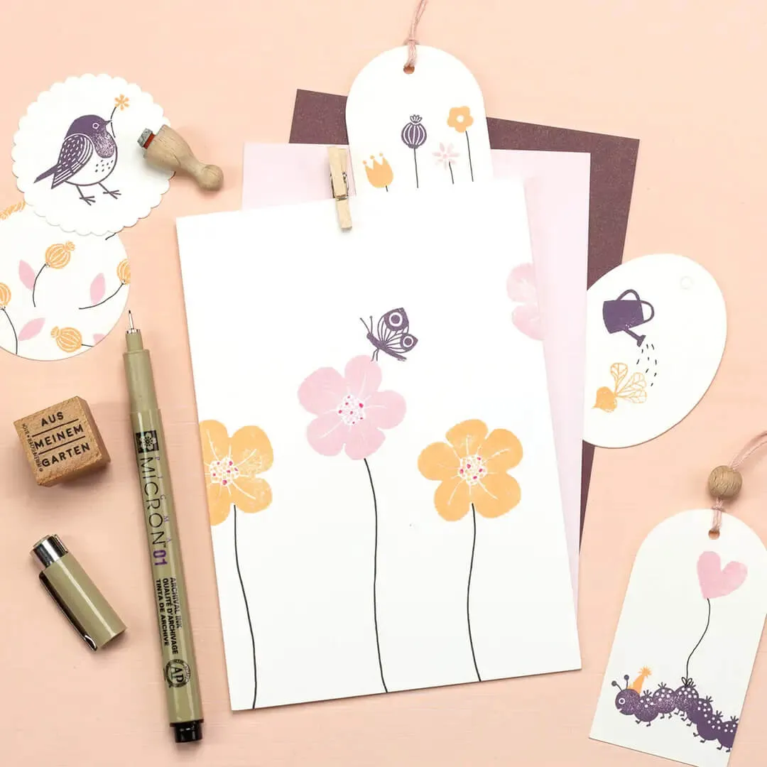 Perlenfischer Blüte XL Stempel 31x30 mm Boho-Blume
