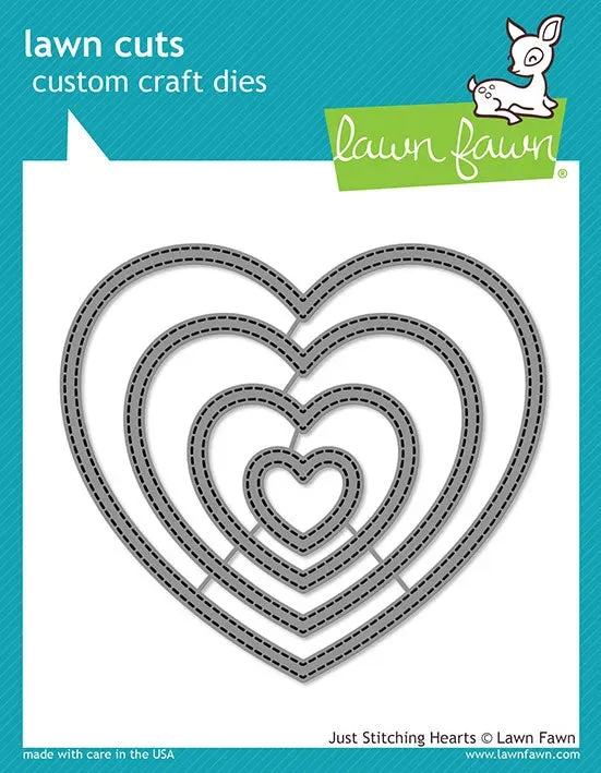 Lawn Fawn Just Stitching Hearts Stanze 4 Herzen