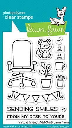 Lawn Fawn Virtual Friends Add-On Stempelset Büro