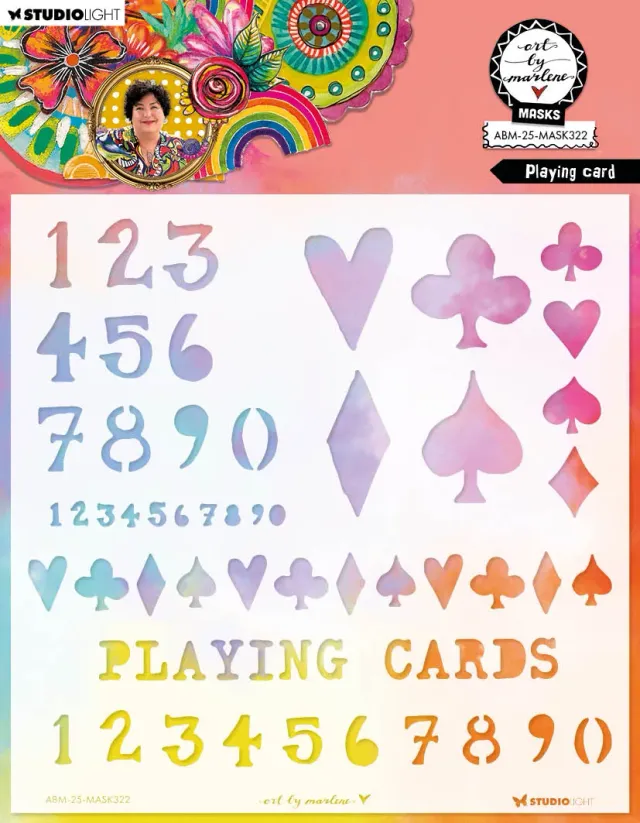 Art by Marlene 2025 Playing Card Mask Schablone