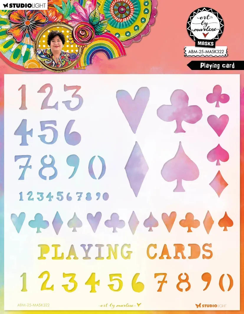 Art by Marlene 2025 Playing Card Mask Schablone