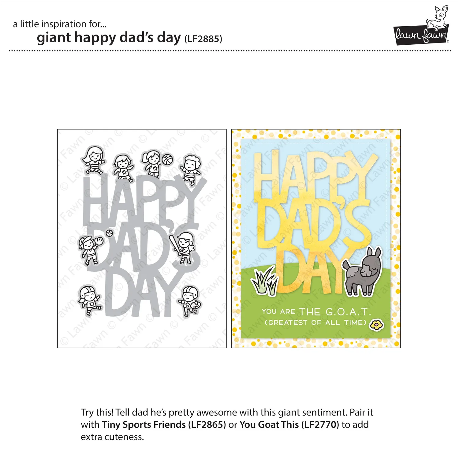 Lawn Fawn Lawn Cuts Giant Happy Dad's Day Stanzschablone