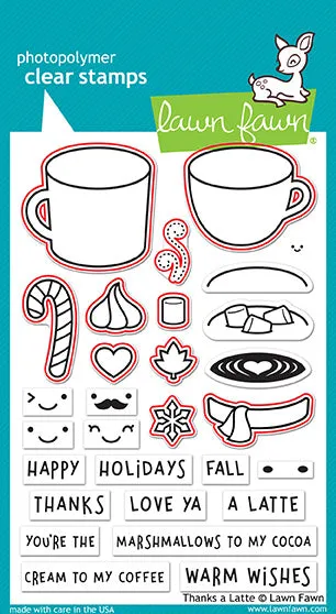 Lawn Fawn Thanks a Latte Lawn Cuts Stanzschablone Kaffee
