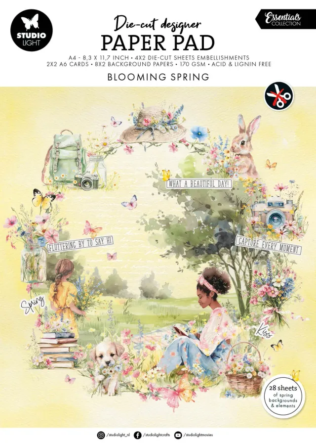 StudioLight Essentials Die-Cut Paper Pad Blooming Spring A4