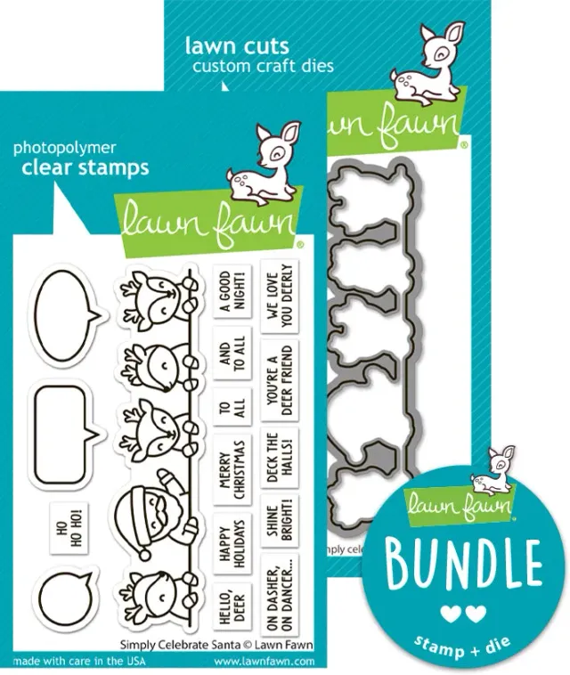 Lawn Fawn Simply Celebrate Santa Stempel Stanzen Set Weihnachten