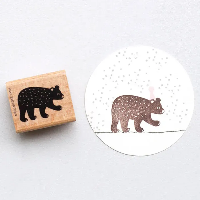 Perlenfischer Bärenkind Stempel 27x38 mm Winter