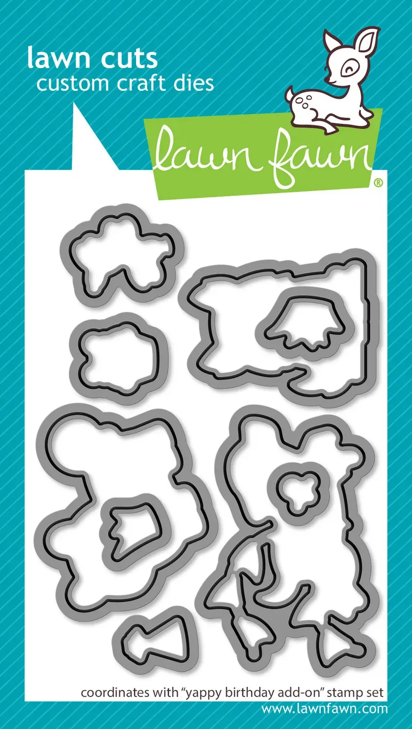 Lawn Fawn Yappy Birthday Add-On Stanzen Hunde