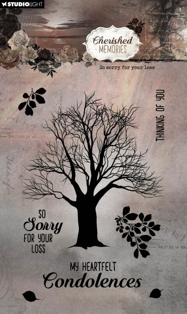 StudioLight Cherished Memories So sorry Stempel Trauer englisch