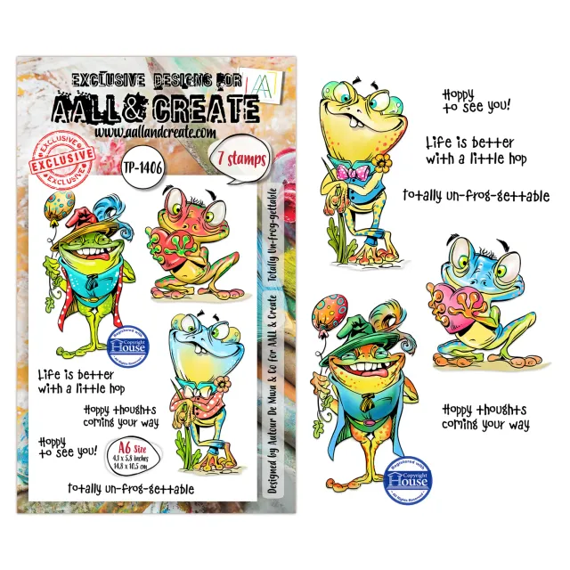 AALL and Create TP-1406 Frosch Stempelset A6 7 Motive