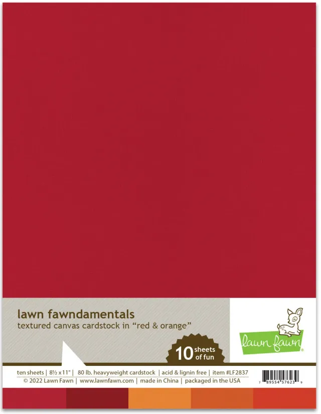 Lawn Fawn Canvas Rot Orange Cardstock 10 Bögen Leinen
