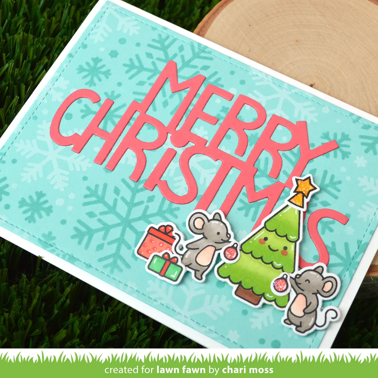 Lawn Fawn Merry Mice Clear Stamps Weihnachten Englisch