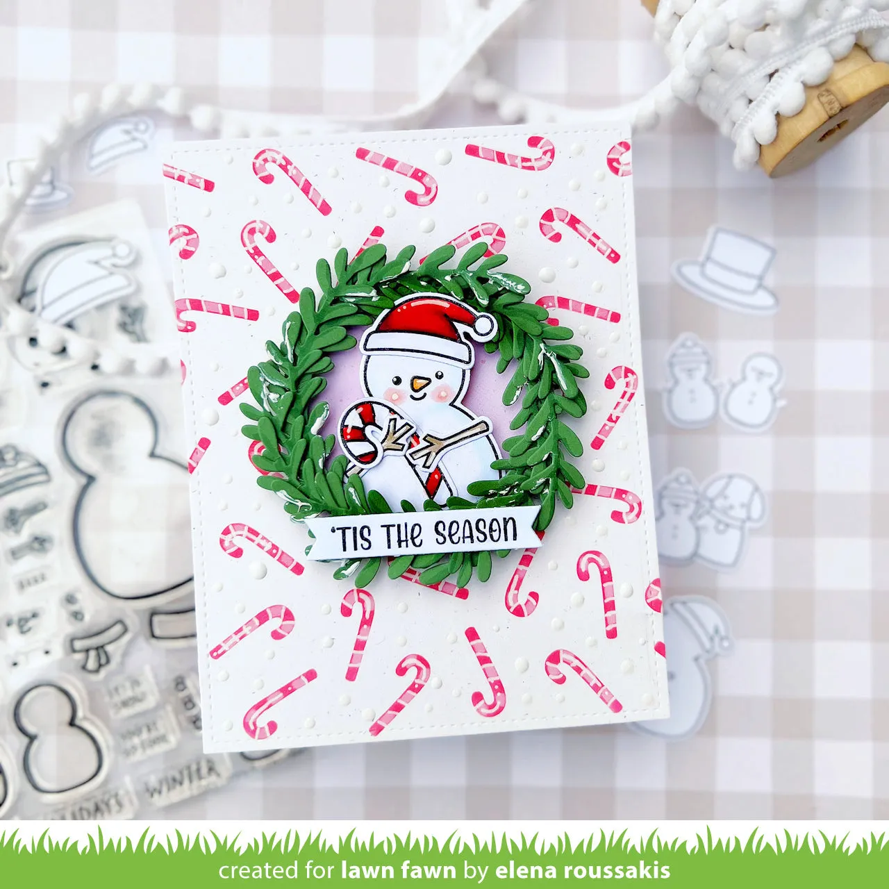 Lawn Fawn Candy Cane Hintergrund-Schablonen 15x15 cm