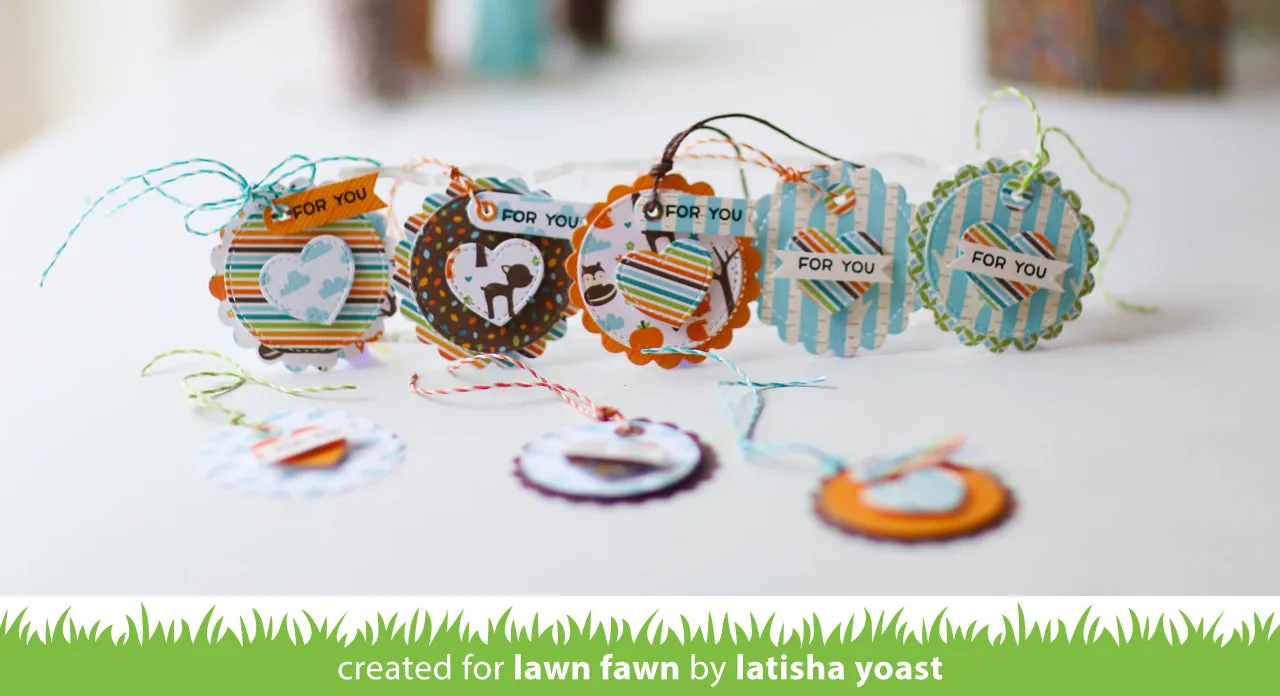 Lawn Fawn Scalloped Circle Gift Tag Stanze 3 Anhänger