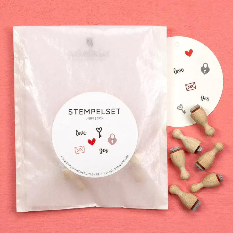 Perlenfischer Liebe Stempelset Hochzeit 6-teilig Herz