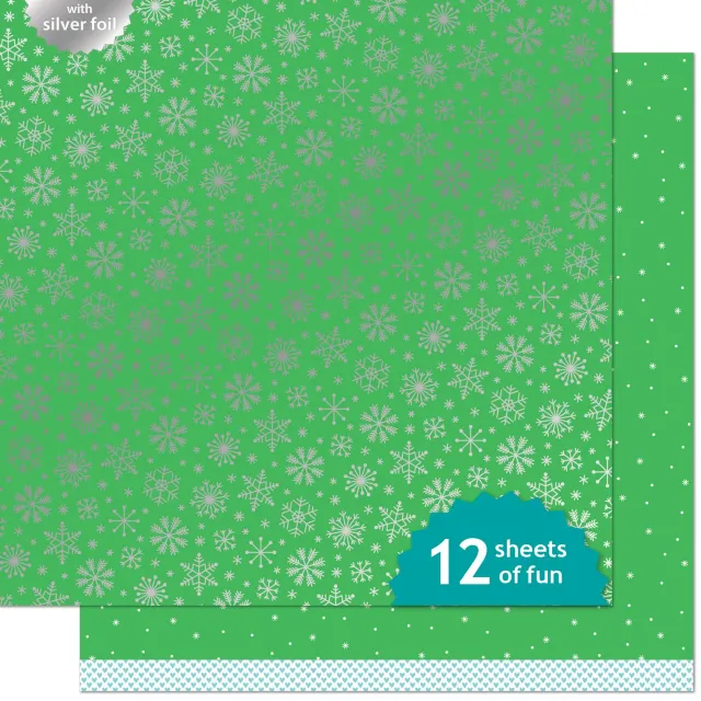Lawn Fawn Glacial Designpapier 30,5x30,5 Silberfolie 12 Blatt