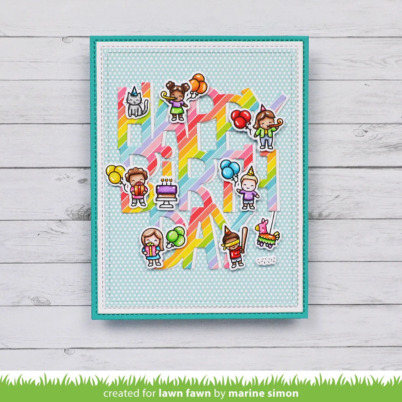 Lawn Fawn Tiny Birthday Friends Stempelset Geburtstag
