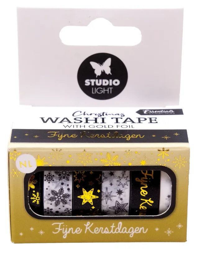 Studio Light Essentials Washi Tape Schwarz-Weiss NL Gold