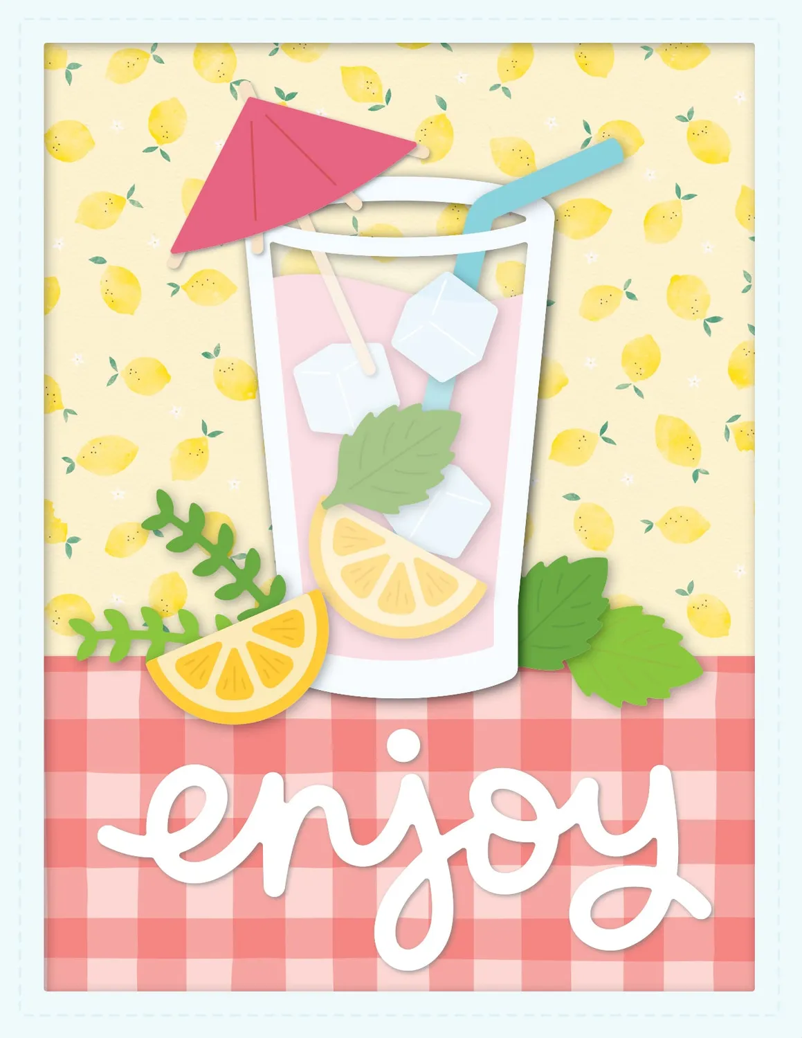 Lawn Fawn Scripty Enjoy LF3186 Stanzschablone Schreibschrift