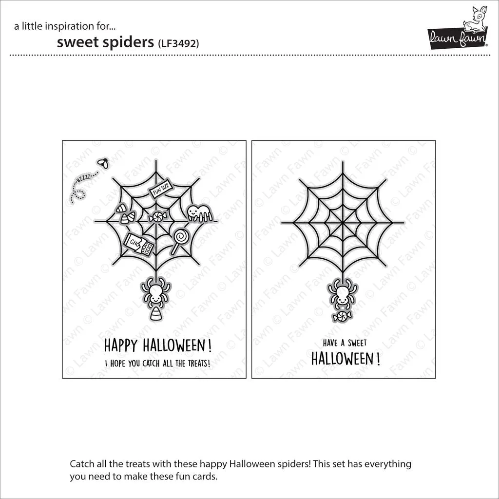 Lawn Fawn Sweet Spiders Clear Stamps Halloween
