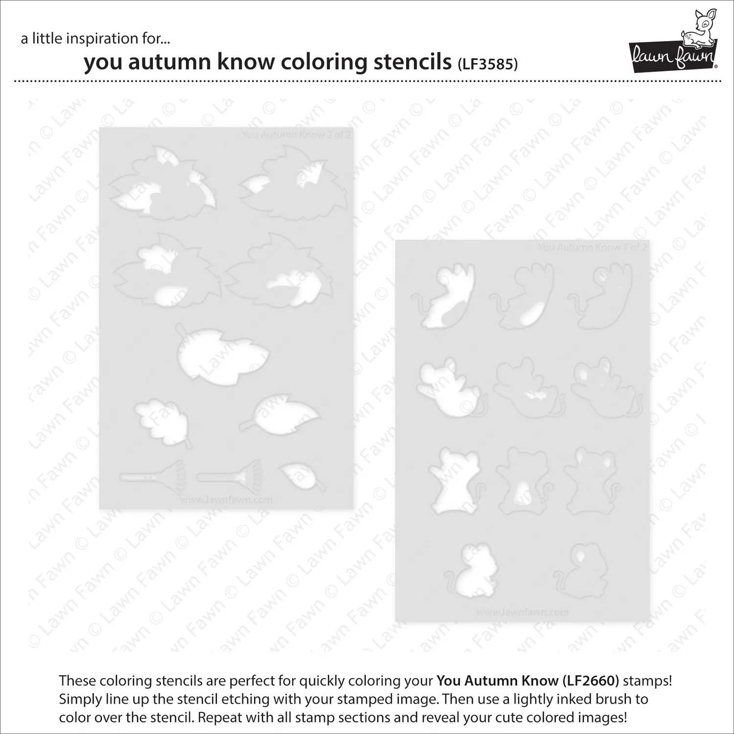 Lawn Fawn You Autumn Know Coloring Stencils Schablonen 2tlg