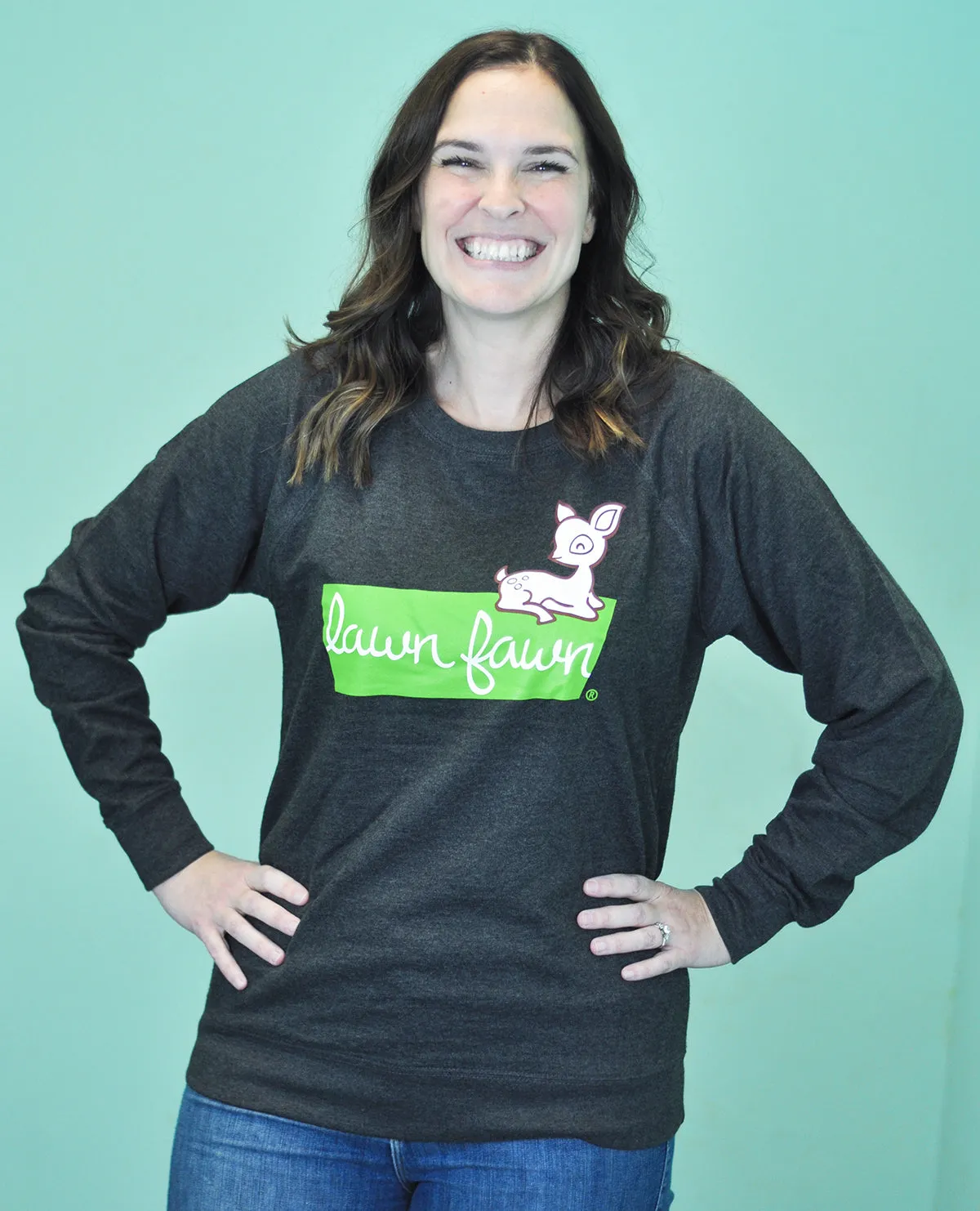 Lawn Fawn Sweatshirt Stempel-Fans Medium Grau Baumwolle