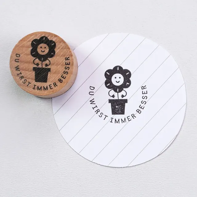 Perlenfischer Du wirst immer besser Stempel 28x27 mm Holz