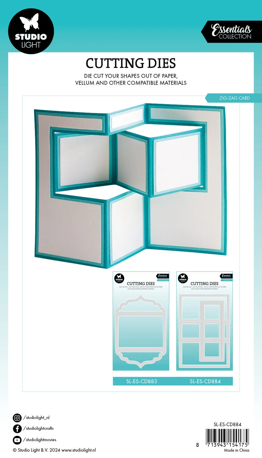 StudioLight Essentials Zig-zag card Stanzschablone 140 x 205 mm