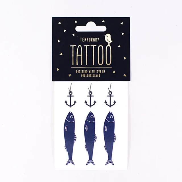 Perlenfischer Tattoo Sprotten am Haken temporär