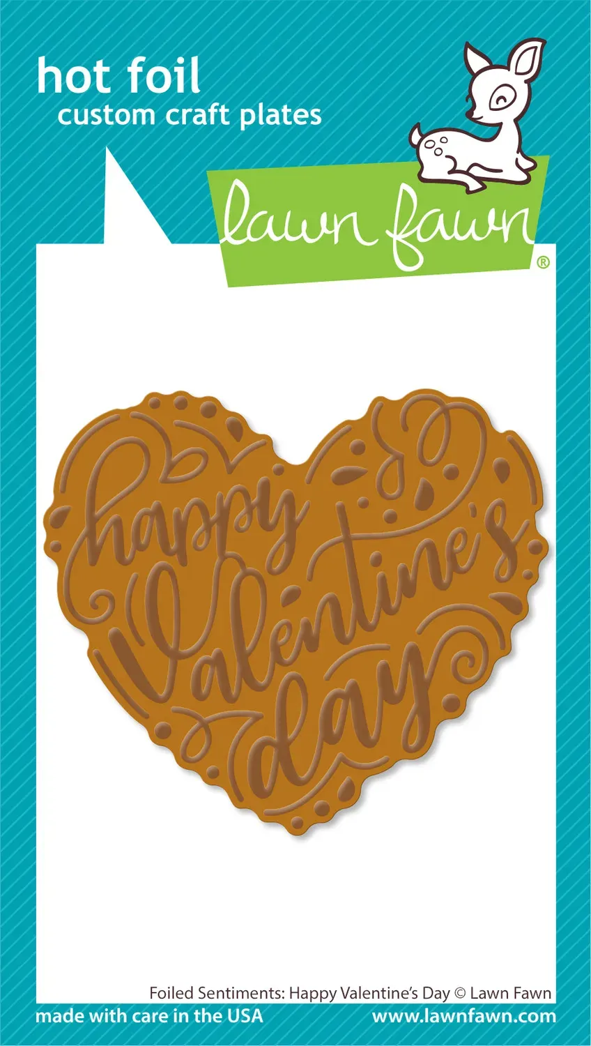 Lawn Fawn Foiled Sentiments Happy Valentines Heißfolie