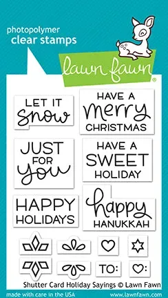 Lawn Fawn Shutter Card Holiday Sayings Clear Stamps Weihnachten