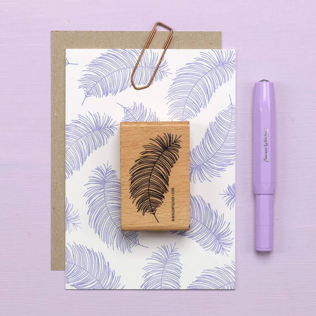 Perlenfischer Feather fine Stempel 59x35 mm