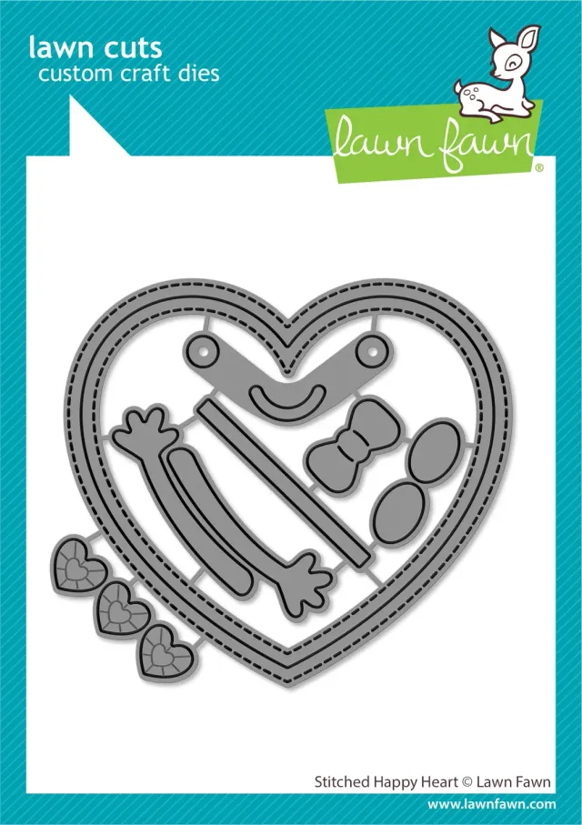 Lawn Fawn Stitched Happy Heart Stanzschablone Herz genäht