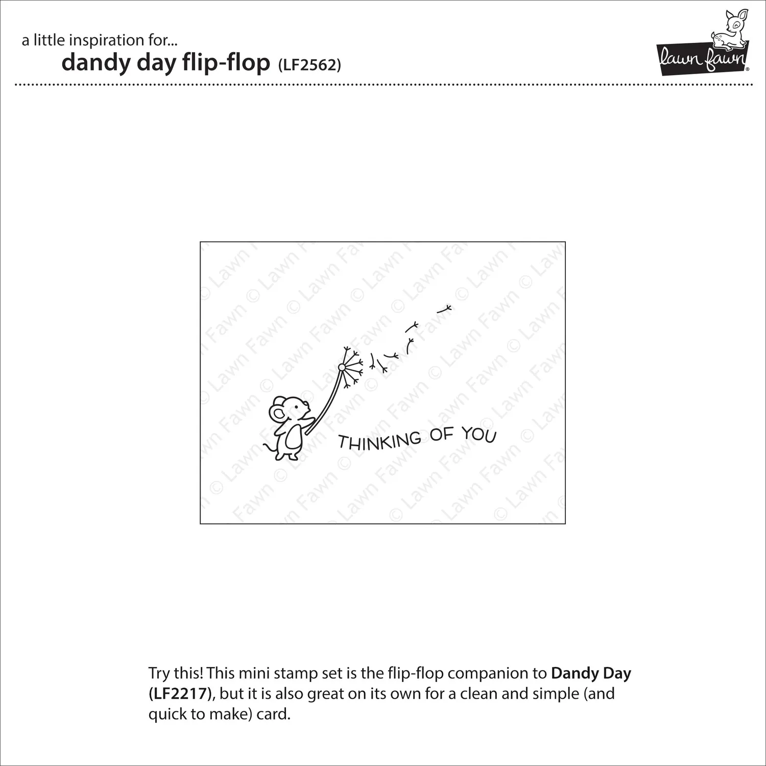 Lawn Fawn Dandy Day Flip-Flop Stempelset Maus