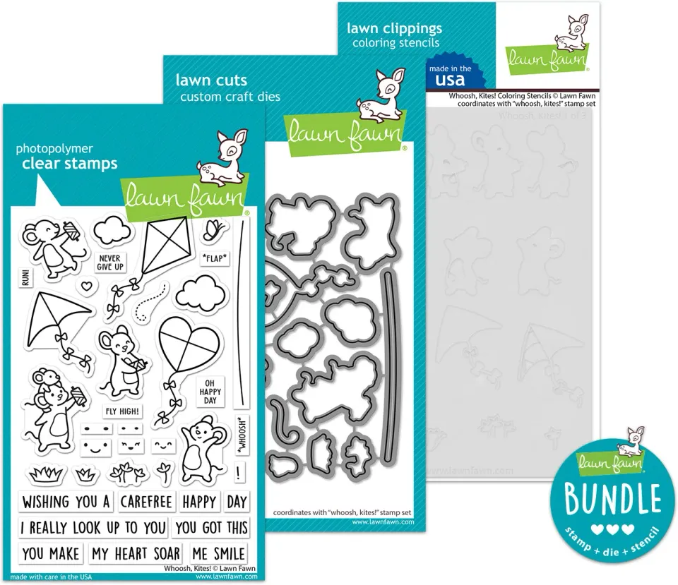 Lawn Fawn Whoosh Kites Bundle Stempel Stanzen Schablone