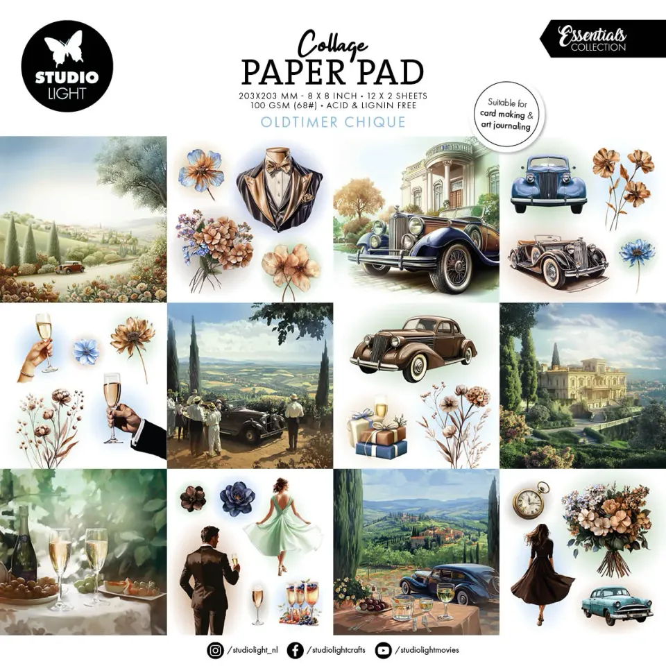 Studio Light Essentials Oldtimer Chique Collagepapier 24 Blatt Vintage