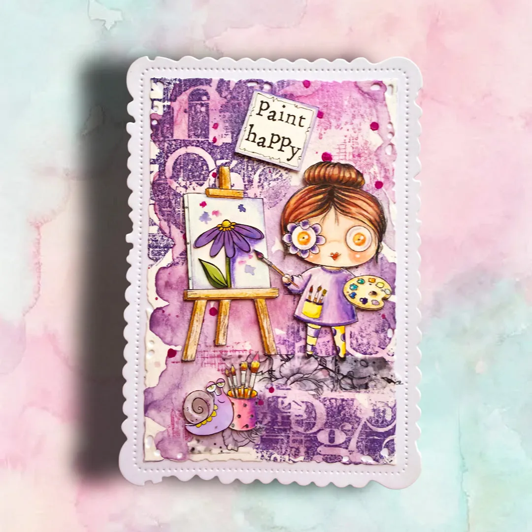 AALL and Create TP-1500 Paint Happy Stempelset A7 4 Motive bunt