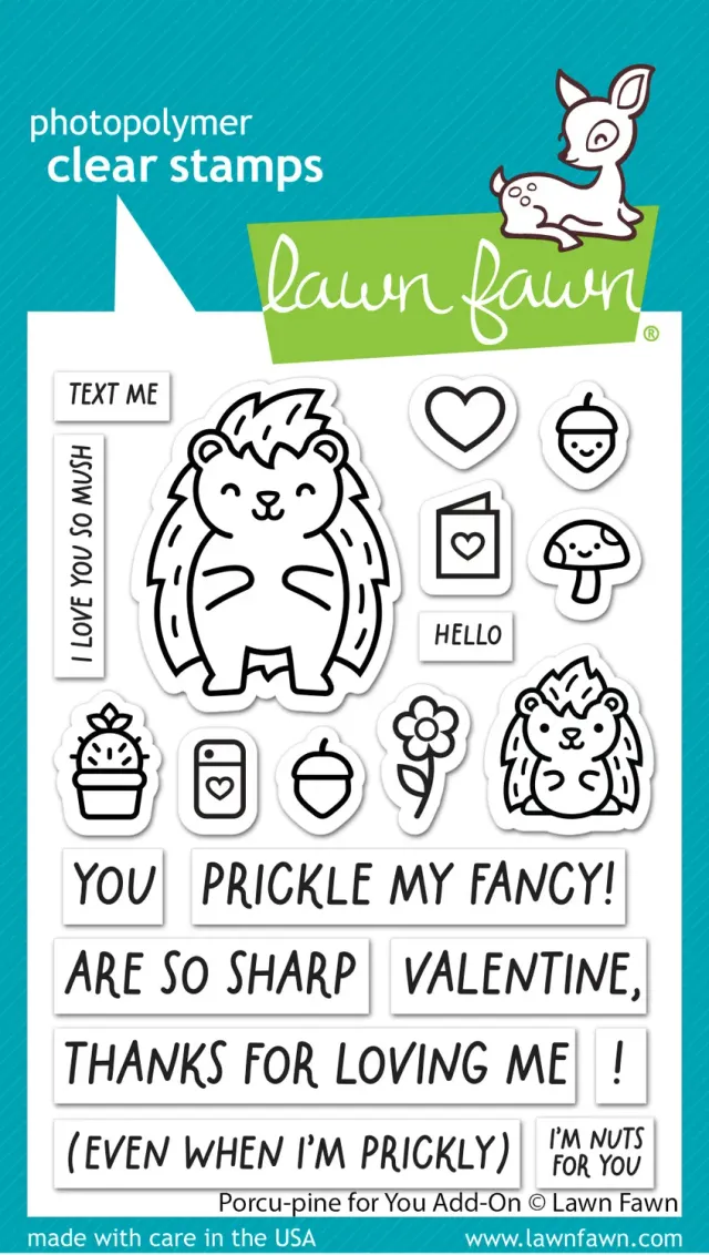 Lawn Fawn Porcu-pine for You Add-on Clear Stamps