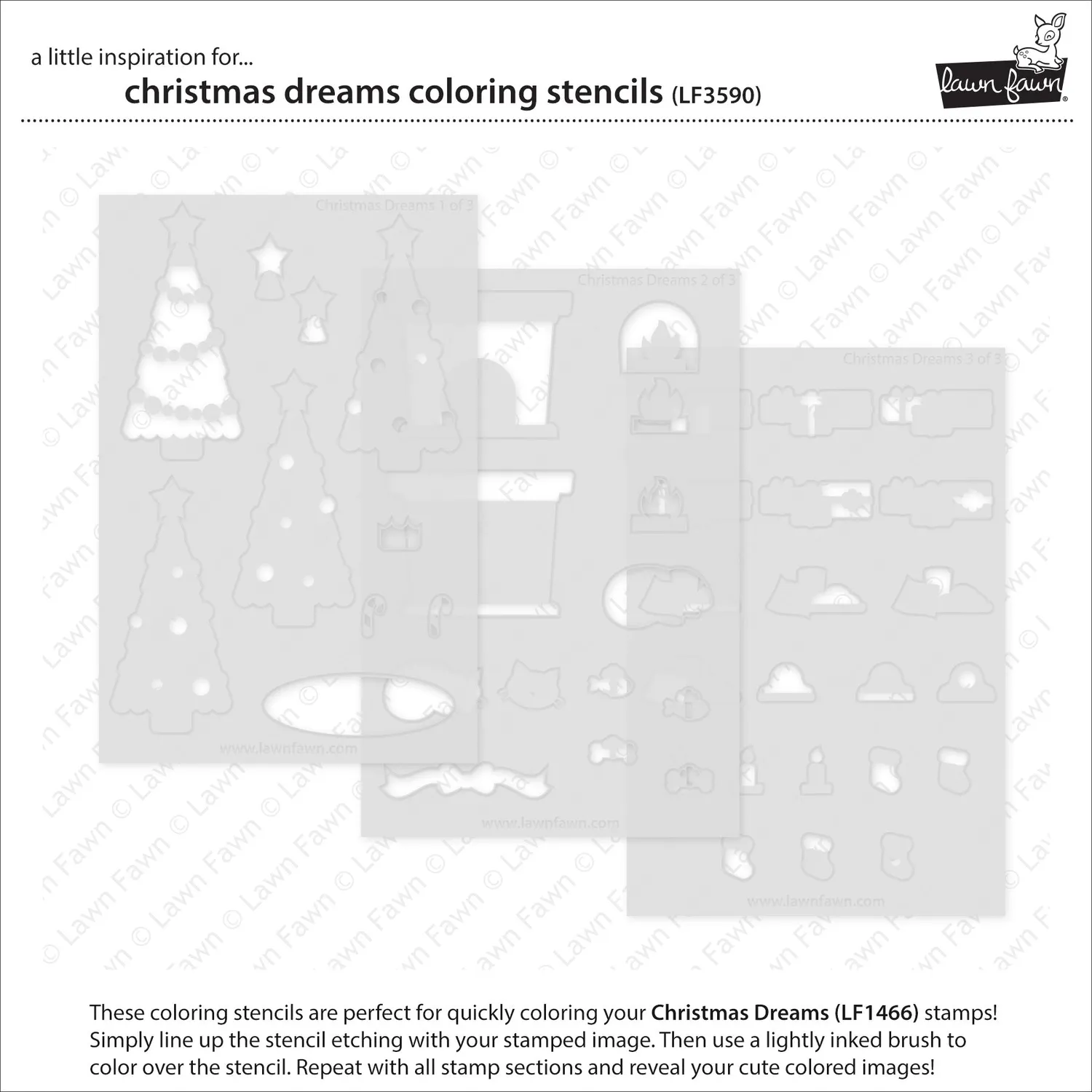 Lawn Fawn Christmas Dreams Coloring Schablonen Set