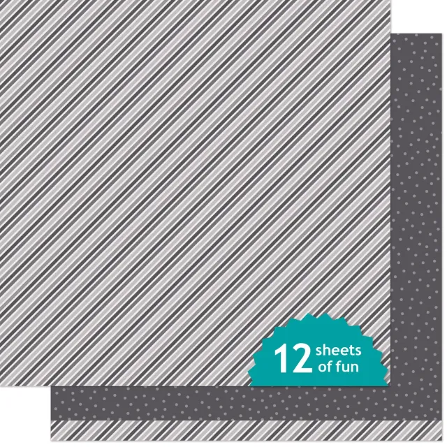 Lawn Fawn Stripes 'n Sprinkles Haunted House Designpapier 30,5 cm Schwarz
