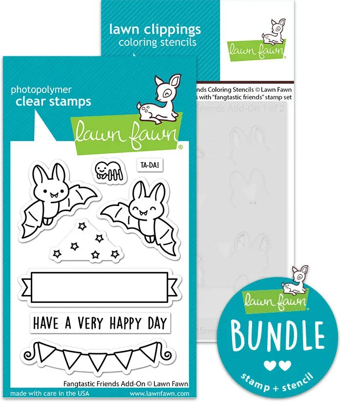 Lawn Fawn Fangtastic Friends Add-On Stempel+Stencil Set