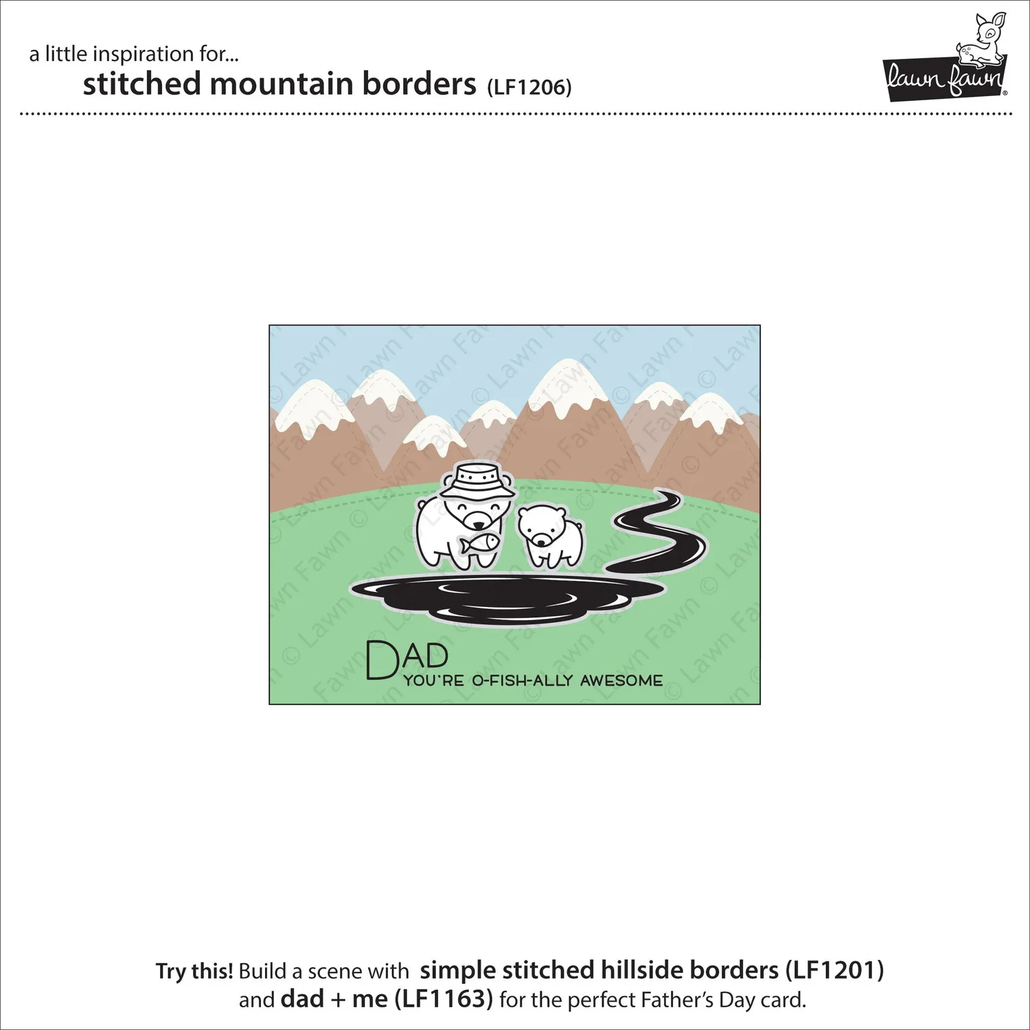 Lawn Fawn Stitched Mountain Borders Stanzen Berge