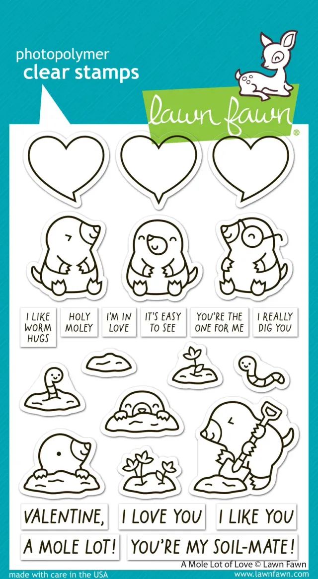 Lawn Fawn A Mole Lot of Love LF3942 Clear Stamps Maulwurf