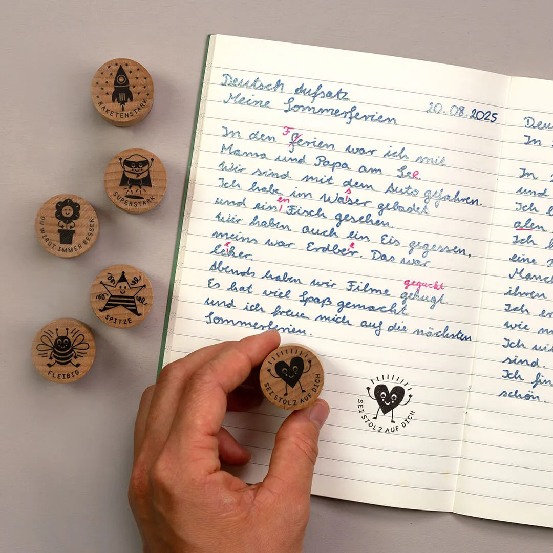 Perlenfischer Sei stolz auf dich Stempel 27x27 mm Lob