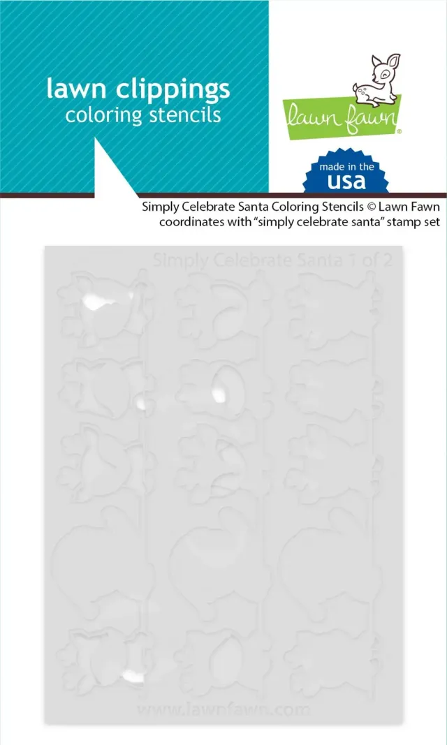 Lawn Fawn Simply Celebrate Santa Coloring Stencils 2-tlg
