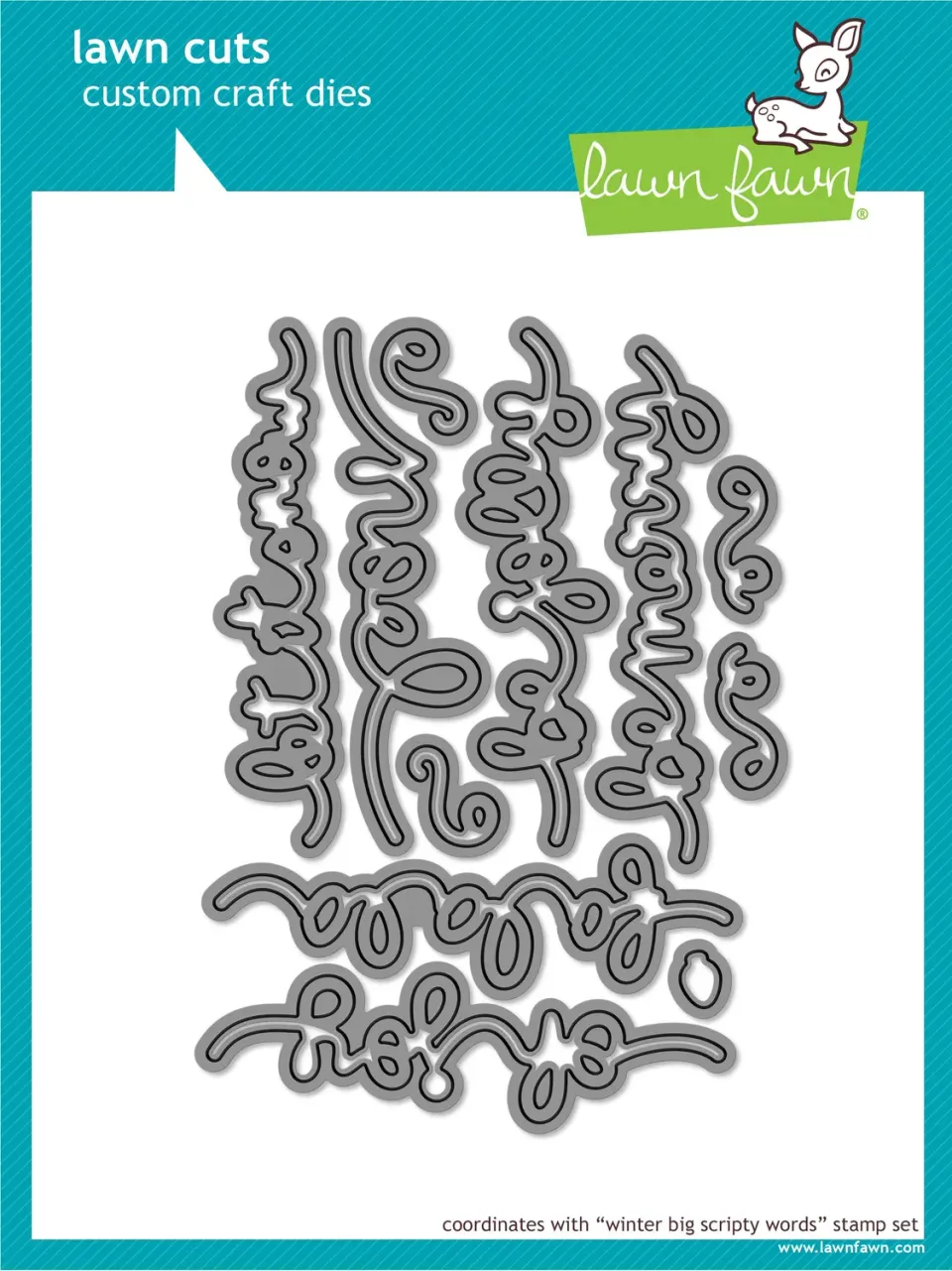 Lawn Fawn Winter Big Scripty Words Stanzschablonen