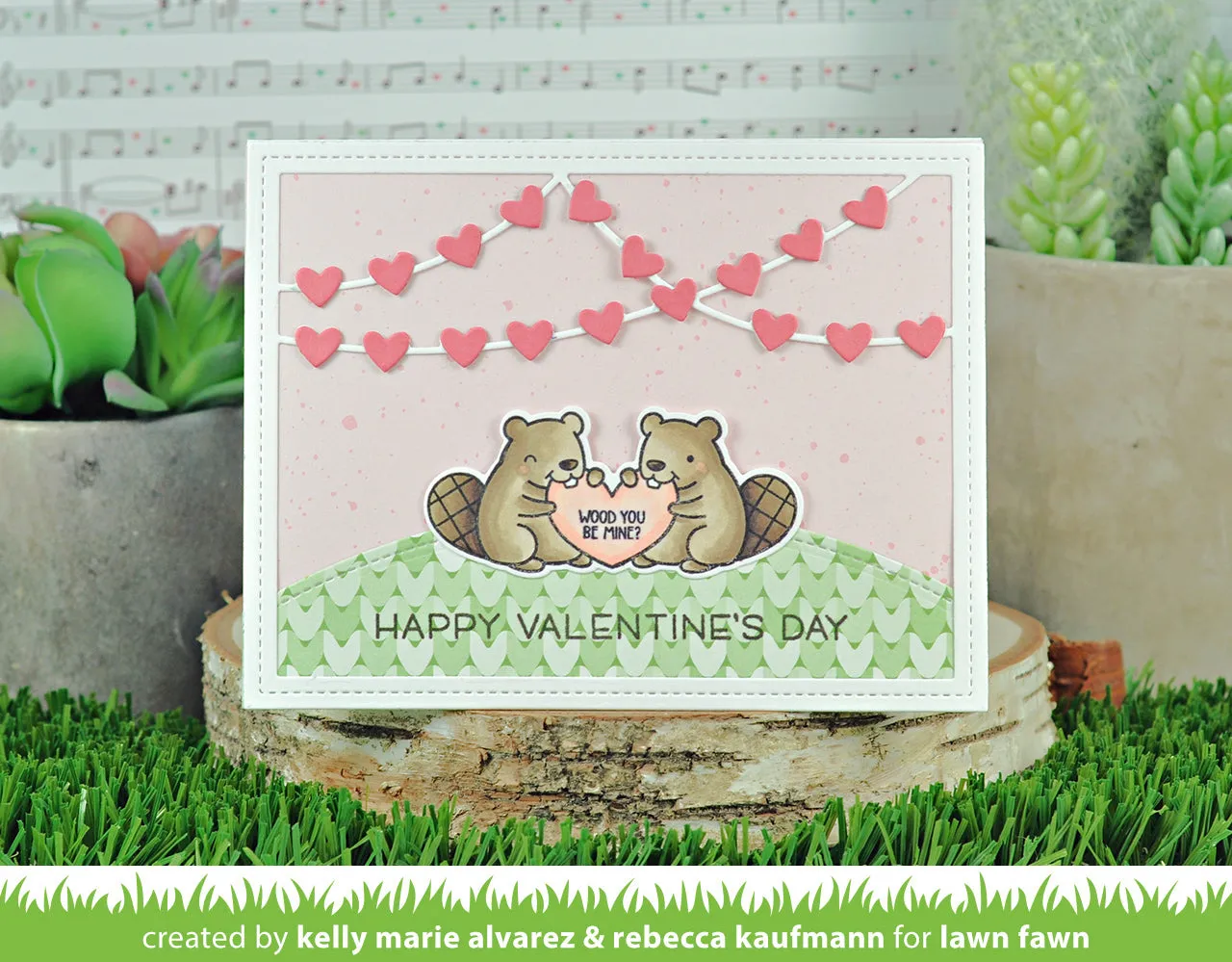 Lawn Fawn Lawn Cuts Heart Garland Backdrop Stanzen Landscape
