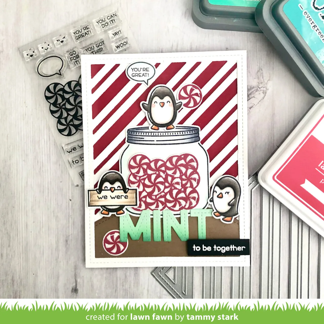 Lawn Fawn How You Bean Mint Add-On Stempelset Minze