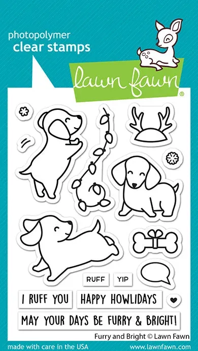 Lawn Fawn Furry and Bright Clear Stamps Hunde