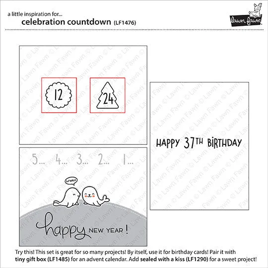 Lawn Fawn Celebration Countdown Stempelset Zahlen 0-25