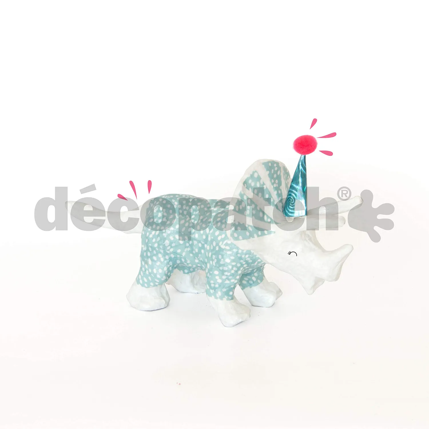 décopatch AP155O Triceratops Pappmaché Figur 19x6x9cm